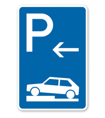 Parkplatzschild Parken halb auf Gehwegen - Anfang - VZ 315-71