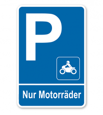 Parkplatzschild Nur Motorräder – P