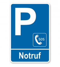 Parkplatzschild - Notruf – P