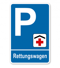 Parkplatzschild - Rettungswagen – P