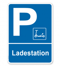 Parkplatzschild Ladestation Elektrokleinstfahrzeuge – P