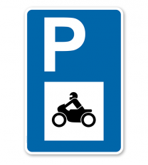 Parkplatzschild - Motorräder - mit Motorradsymbol – P