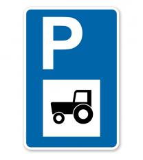 Parkplatzschild - Traktor - mit Traktorsymbol – P