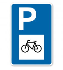 Parkplatzschild - Fahrrad - mit Fahrradsymbol – P
