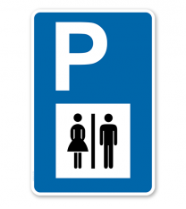Parkplatzschild - Toilette - WC - für Damen und Herren - mit Symbol – P