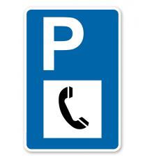 Parkplatzschild - Telefon / Fernsprecher - mit Zeichen VZ 360-50 – P