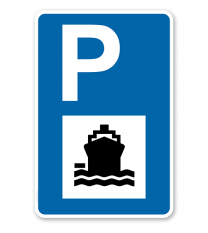 Parkplatzschild - Schiffsanlegestelle / Hafen - mit Symbol – P