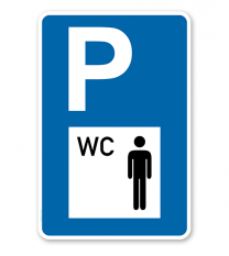 Parkplatzschild - Toilette, WC Herren - mit Symbol – P