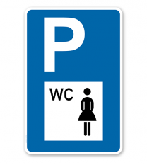 Parkplatzschild - Toilette, WC Damen - mit Symbol – P
