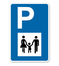 Parkplatzschild - Eltern mit Kind - mit Symbol – P