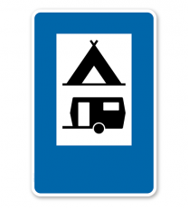 Parkplatzschild - Camping Wohnwagen - Zeichen VZ 365-60 – P
