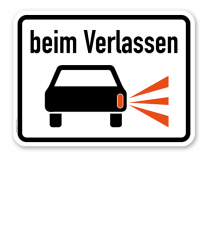 Zusatzschild Beim Verlassen des Kreisverkehrs Blinker setzen