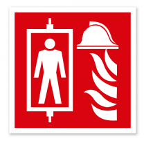 Brandschutzzeichen Feuerwehraufzug nach DIN EN 81-72