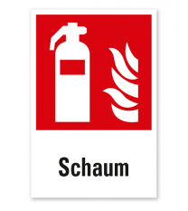 Brandschutzzeichen Feuerlöscher Schaum nach DIN EN ISO 7010 - F 001 - Kombi