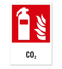 Brandschutzzeichen Feuerlöscher CO2 nach DIN EN ISO 7010 - F 001 - Kombi