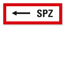Brandschutzschild SPZ-Sprinklerzentrale linksweisend nach DIN 4066