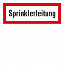 Brandschutzschild Sprinklerleitung nach DIN 4066