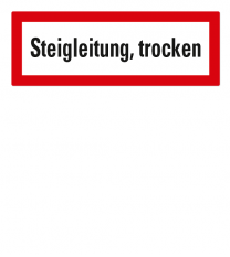 Brandschutzschild Steigleitung, trocken nach DIN 4066