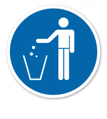 Gebotszeichen Müll ordnungsgemäß entsorgen