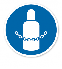 Gebotszeichen Gasflaschen sichern nach DIN EN ISO 7010 - M 046