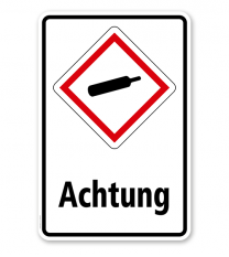 GHS - Schild Achtung, Gase unter Druck