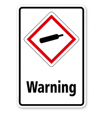 GHS - Schild Warning, Gase unter Druck