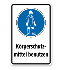 Gebotsschild Körperschutzmittel benutzen