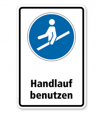 Gebotsschild Handlauf benutzen nach DIN EN ISO 7010