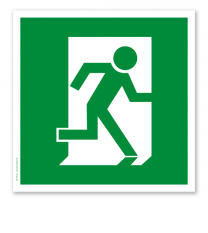 Rettungszeichen Fluchtrichtung / Notausgang rechts (alte Norm)