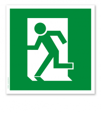 Rettungszeichen Fluchtrichtung / Notausgang links (alte Norm)
