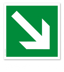 Rettungszeichen Richtungsangabe diagonal (alte Norm)