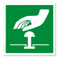 Rettungszeichen Not-Halt-Knopf nach DIN EN ISO 7010 - E 020