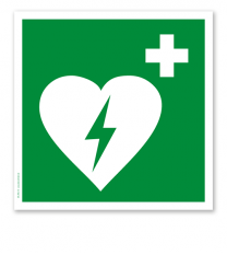 Rettungszeichen Automatisierter externer Defibrillator (alte Norm)