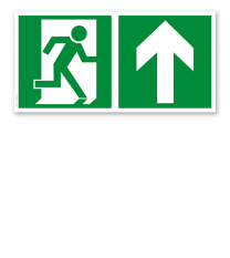 Fluchtwegschild Rettungsweg rechts oben (alte Norm)