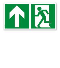 Fluchtwegschild Rettungsweg links oben (alte Norm)
