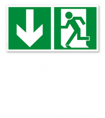 Fluchtwegschild Rettungsweg links unten (alte Norm)