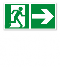Fluchtwegschild Rettungsweg rechts (alte Norm)