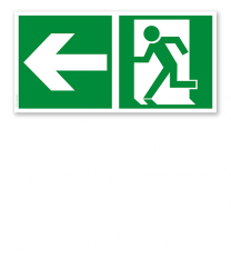Fluchtwegschild Rettungsweg links (alte Norm)