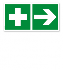 Fluchtwegschild Erste Hilfe rechts (alte Norm)