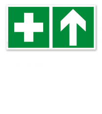 Fluchtwegschild Erste Hilfe oben (alte Norm)