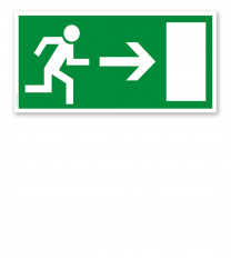 Fluchtwegschild Rettungsweg / Notausgang rechts (alte Norm)