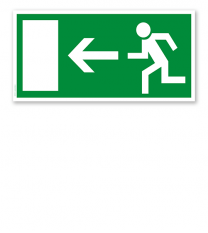 Fluchtwegschild Rettungsweg / Notausgang links (alte Norm)