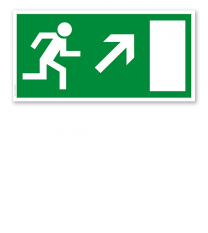 Fluchtwegschild Rettungsweg / Notausgang hoch rechts (alte Norm)
