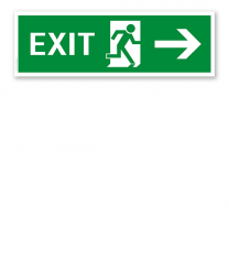 Fluchtwegschild / Rettungsschild Exit rechts