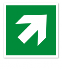 Rettungszeichen Richtungsangabe diagonal nach DIN EN ISO 7010