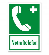 Rettungszeichen Notruftelefon nach BGV A8 - E07 - Kombi