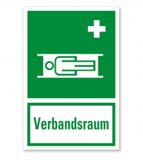 Rettungszeichen Verbandsraum nach BGV A8 - E013 - Kombi