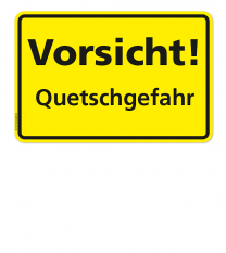 Textschild Vorsicht - Quetschgefahr
