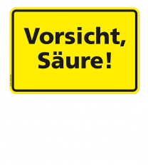 Textschild Vorsicht - Säure