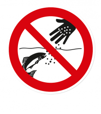 Verbotszeichen Fische füttern verboten
